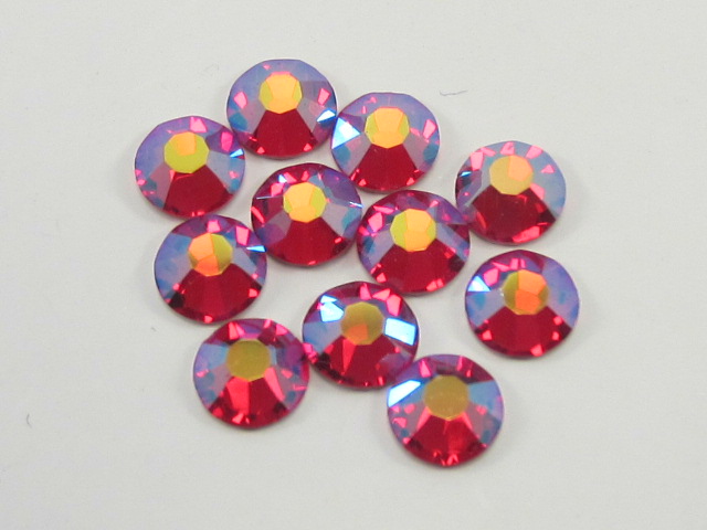1 Gross 10ss LIGHT SIAM AB (maxima) HOT FIX PRECIOSA Rhinestones